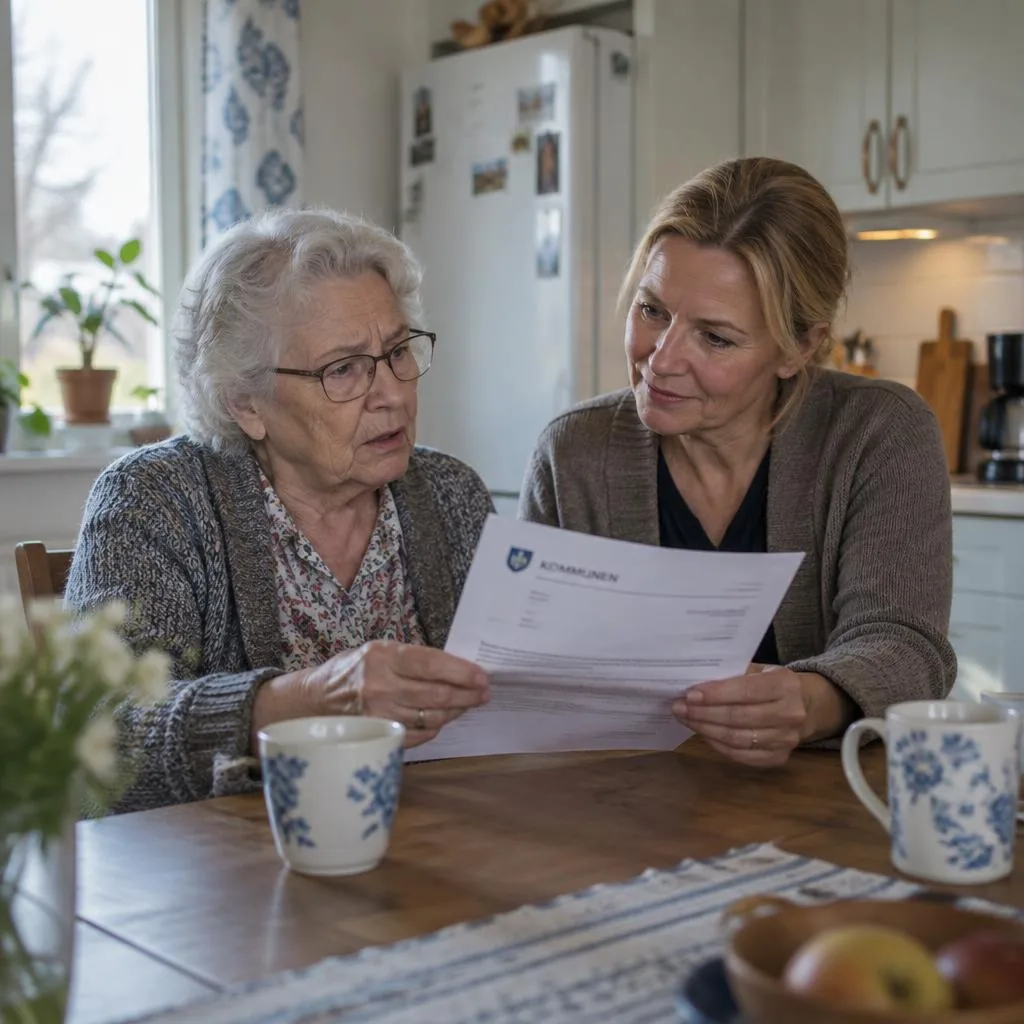 Britt och hennes dotter läser brevet tillsammans